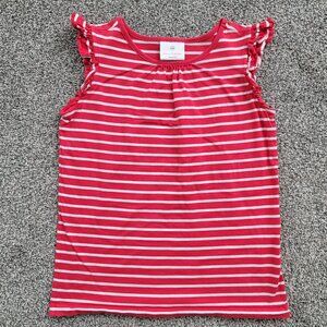 Hannah Anderson Red with White Stripe shirt  Size 8-10
